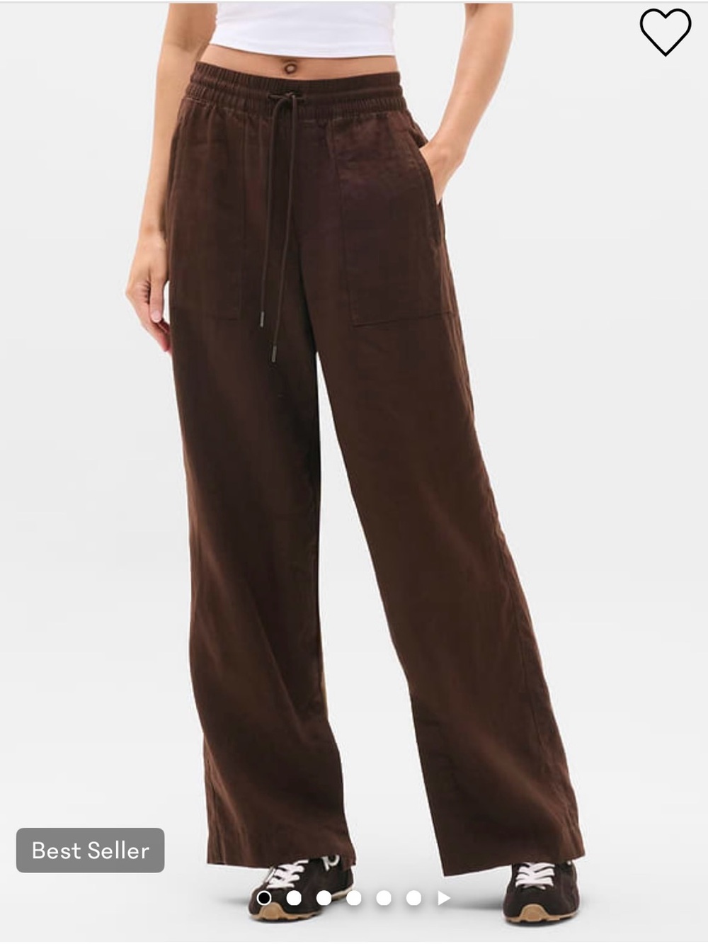 Athleta Retreat Linen High Rise Wide Leg Pant size SMALL